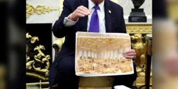 Trump apologizes to oil titans for not having a posh ballroom to host them