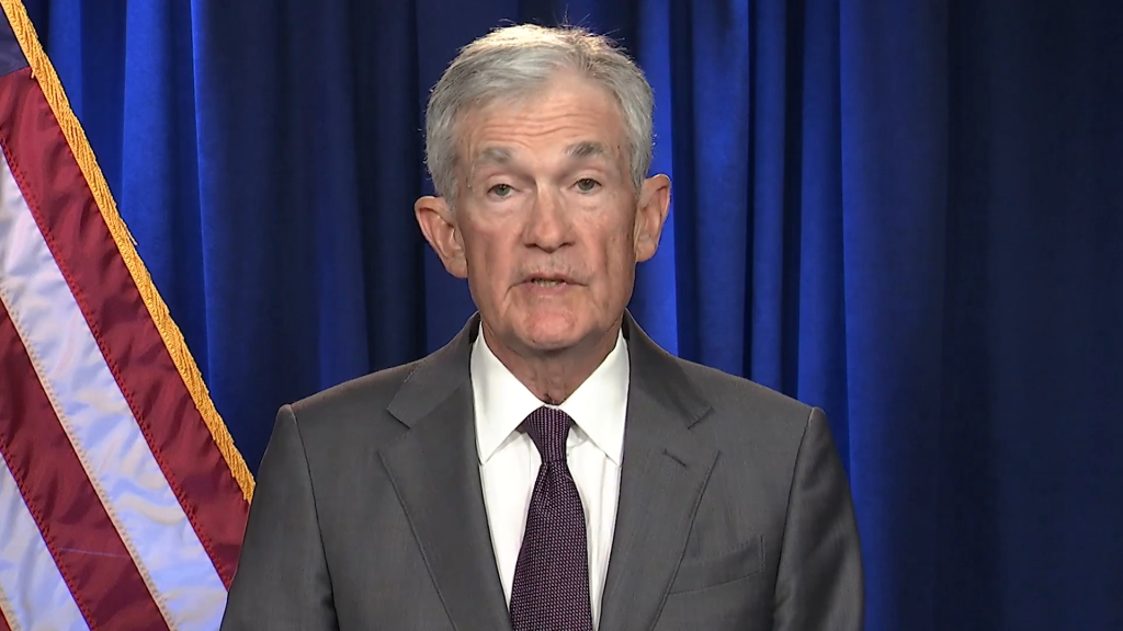 U.S. Federal Reserve Chair Jerome Powell speaks during a video message in which he states that U.S. President Donald Trump's administration has threatened him with a criminal indictment related to the Federal headquarters renovation, in this screengrab obtained from a video released on January 11, 2026