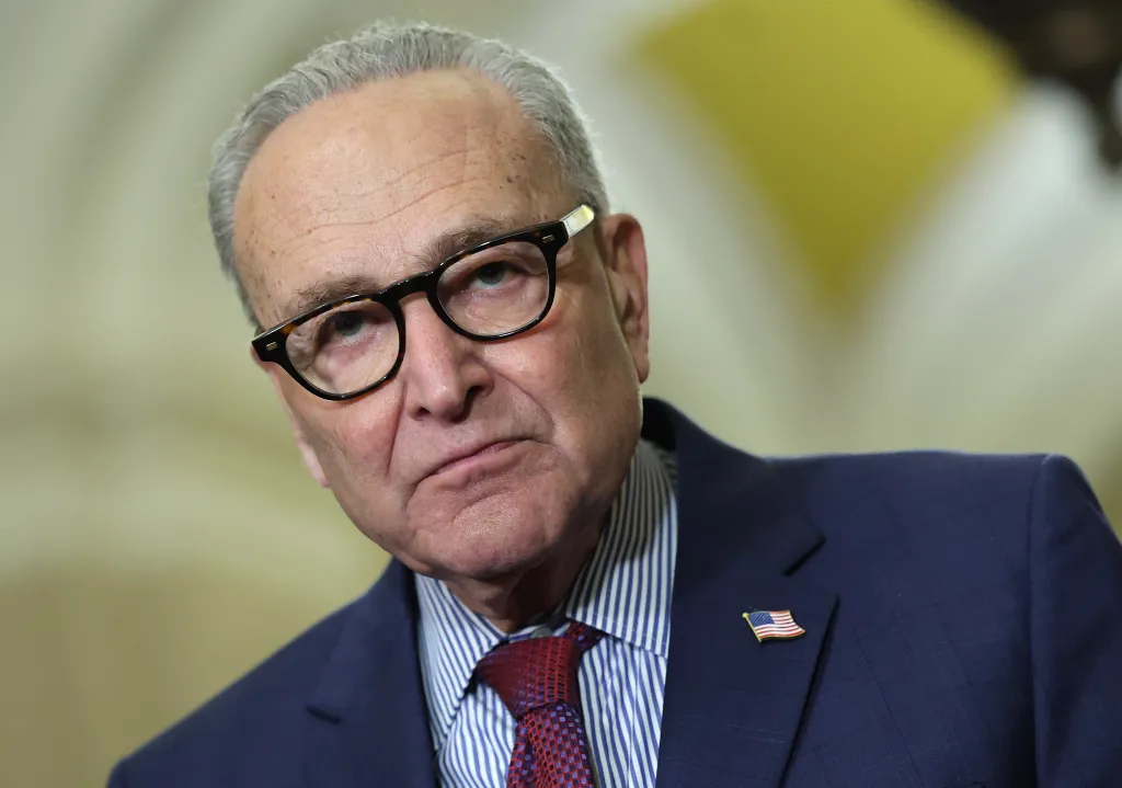 U.S. Senator Chuck Schumer addresses the media.