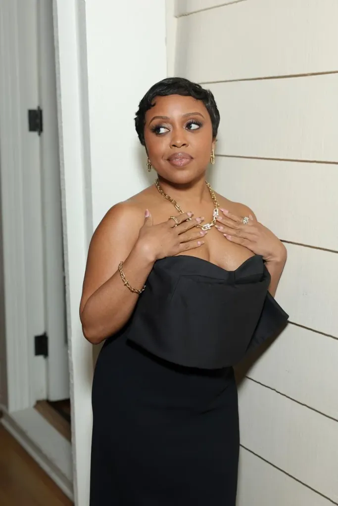 Quinta Brunson attends Tiffany & Co. celebration of Amanda Seyfried’s Golden Globe Nomination for The Testament of Ann Lee at Chateau Marmont on Jan. 9, 2026 in Los Angeles, California. Source: Getty