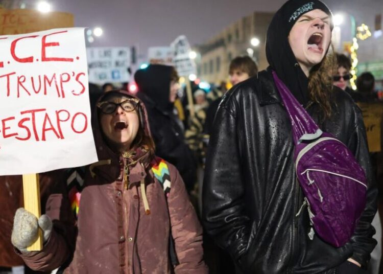 Protesters vent outrage over the immigration enforcement shootings in Minneapolis and Portland