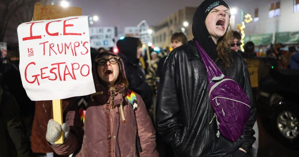 Protesters vent outrage over the immigration enforcement shootings in Minneapolis and Portland
