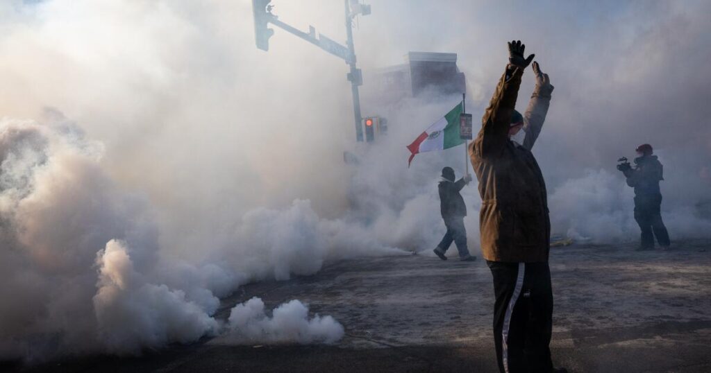 Protesters demand immigration agents leave Minneapolis after fatal shooting