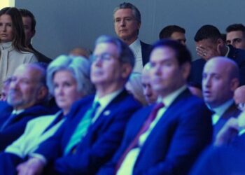 How’s Newsom doing at Davos? Just ask Trump