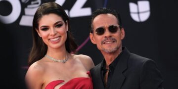 Marc Anthony and Nadia Ferreira toast three years of marriage with some baby news