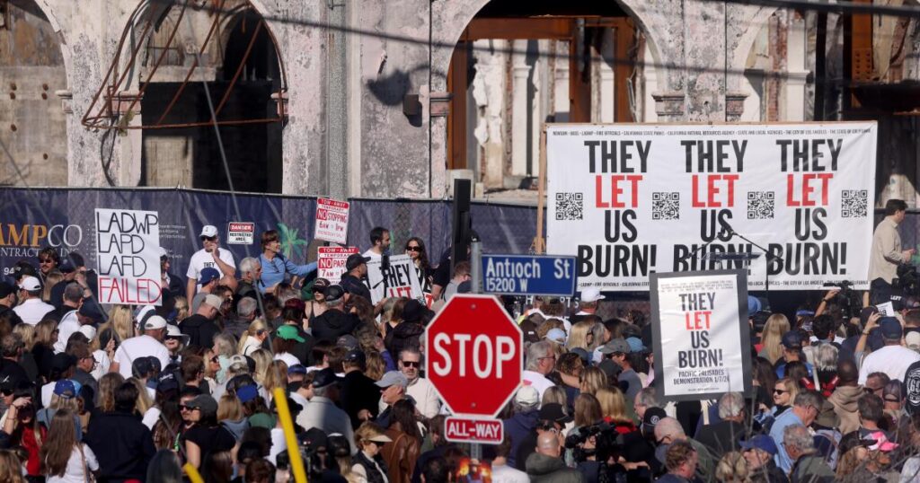 Survivors in Palisades and Altadena mark anniversary of deadly fires with anger and mourning