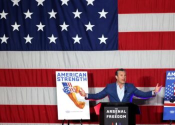 Secretary of Defense Pete Hegseth tours Long Beach rocket factory