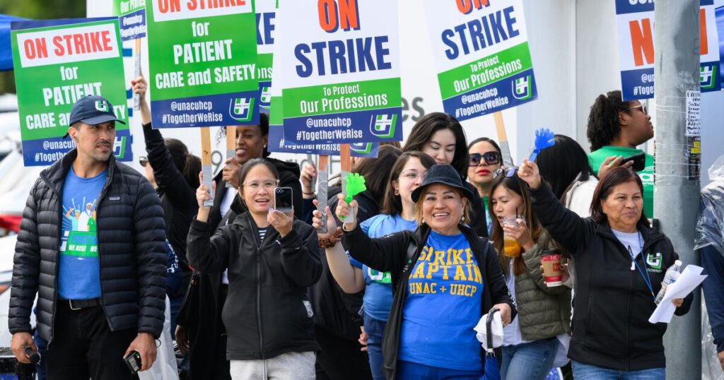 Tens of thousands of Kaiser Permanente healthcare workers launch open-ended strike