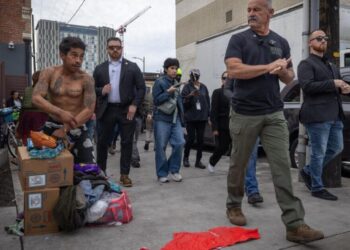 Homeless on L.A.’s Skid Row fault of Democrats, says GOP gubernatorial candidate Sheriff Chad Bianco