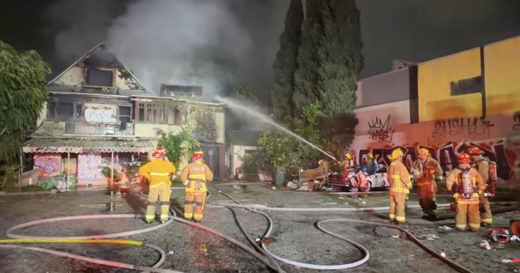 Historic Hollywood motel where rock icons stayed, movies were filmed goes up in flames