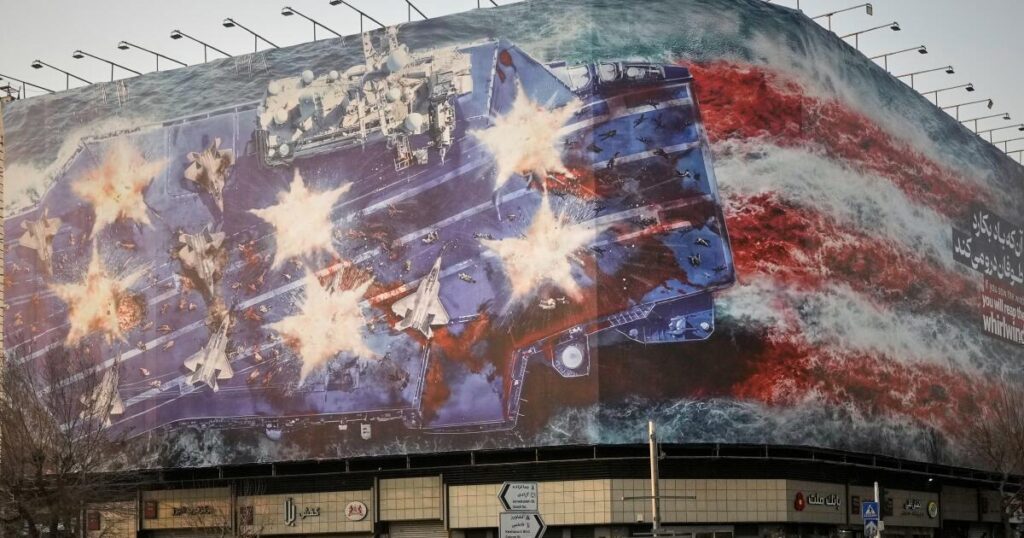 Iran unveils mural warning of retaliation if U.S. conducts a military strike