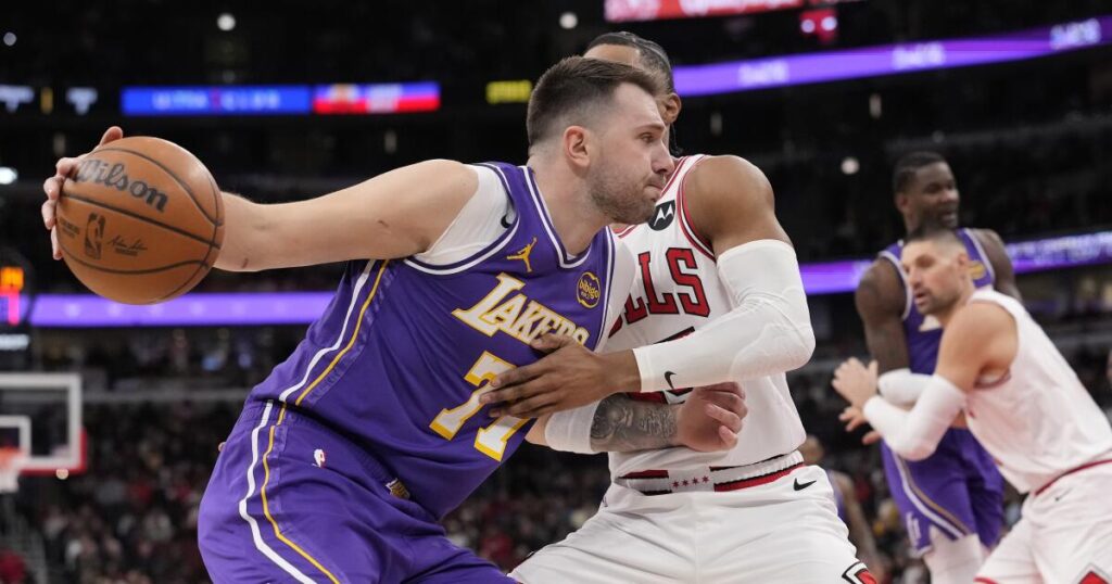 Luka Doncic puts on a show, scoring 46 points in Lakers’ win over Bulls