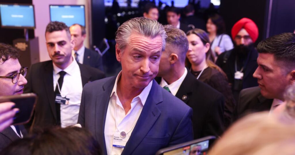 Newsom, on world stage, accuses Trump of trying to suppress dissent