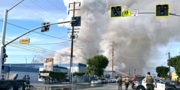 South El Monte residents ordered to shelter in place as warehouse buildings burn