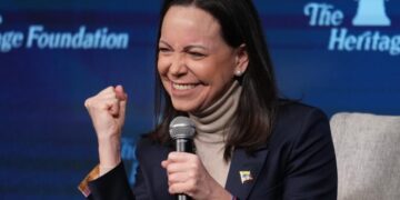 Venezuelan opposition leader is confident about return of democracy but says little of her plans