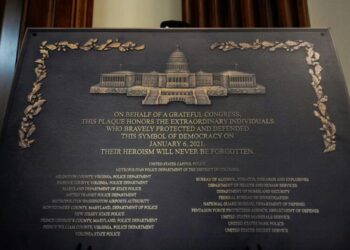This Jan. 6 plaque was made to honor law enforcement. It’s nowhere to be found at the Capitol