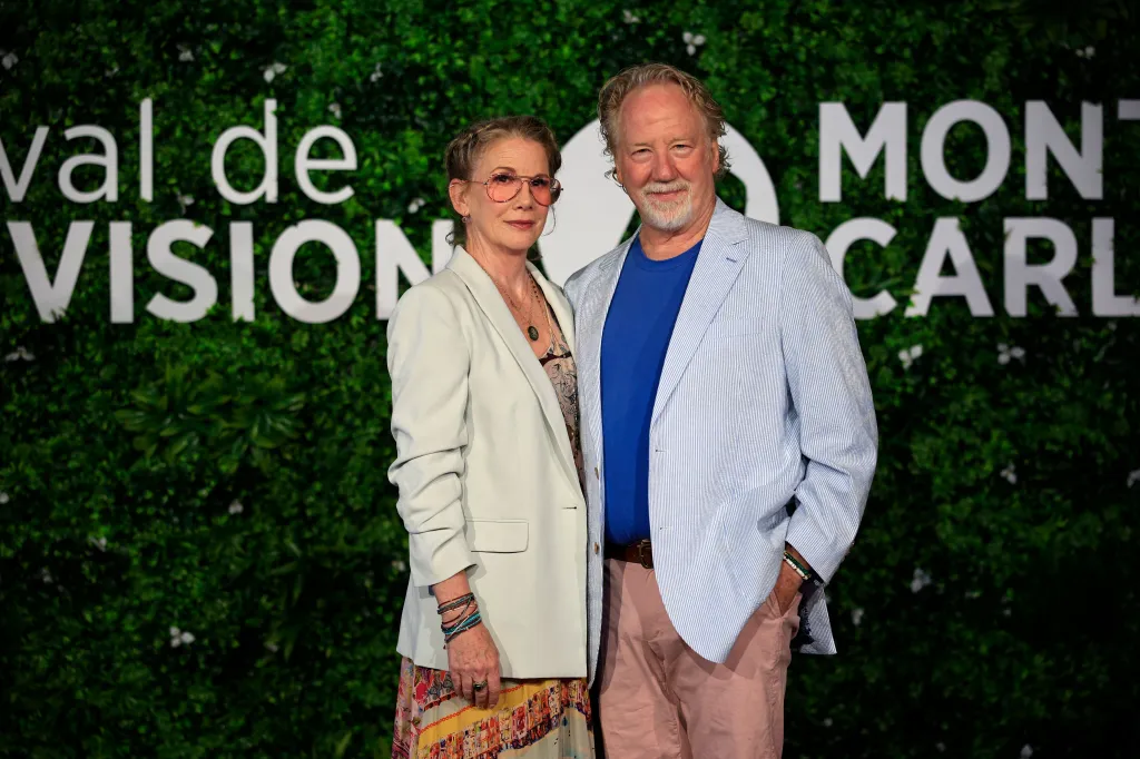 Actors Melissa Gilbert and Timothy Busfield pose together at the Monte-Carlo Television Festival.