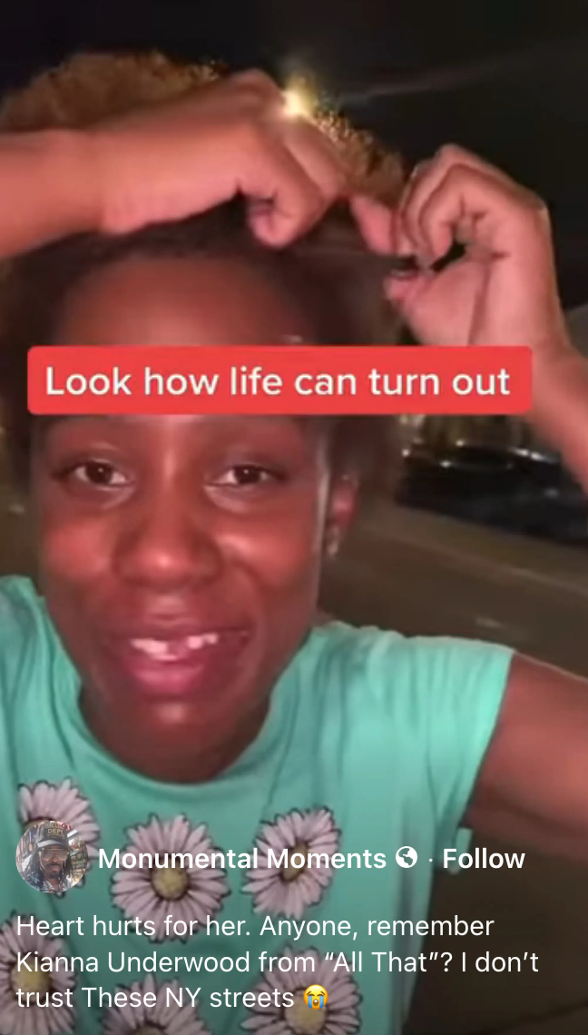 Video frame of Kianna Underwood with text overlay 