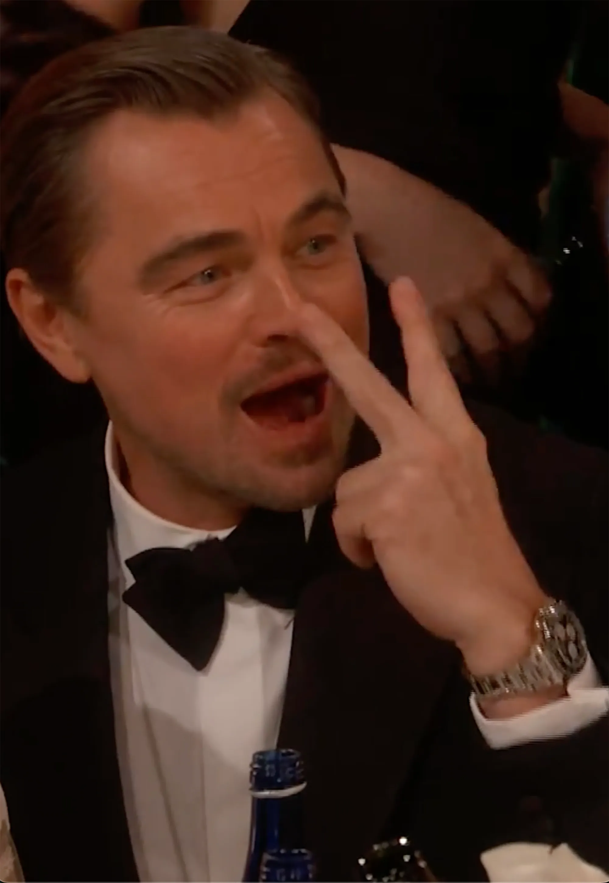 Leonardo DiCaprio making a