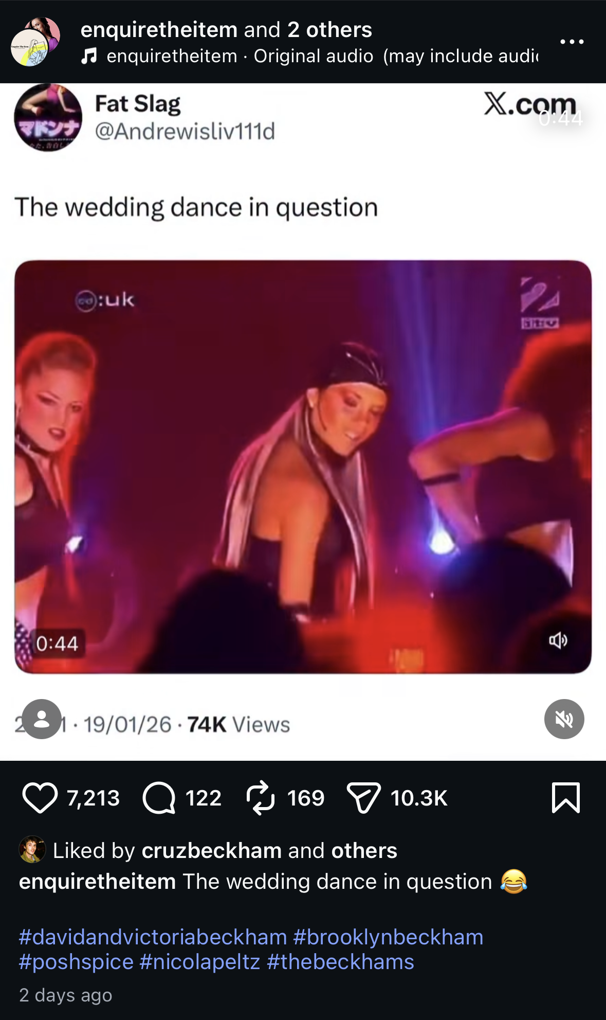 Video of Victoria Beckham performing on stage.