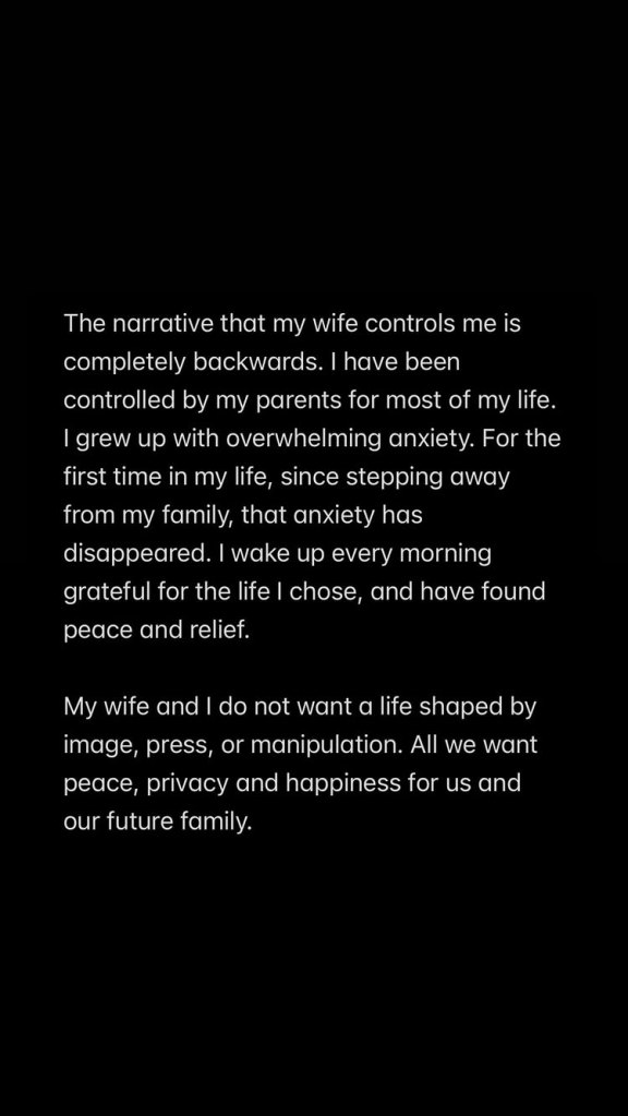 Text on a black background, stating 