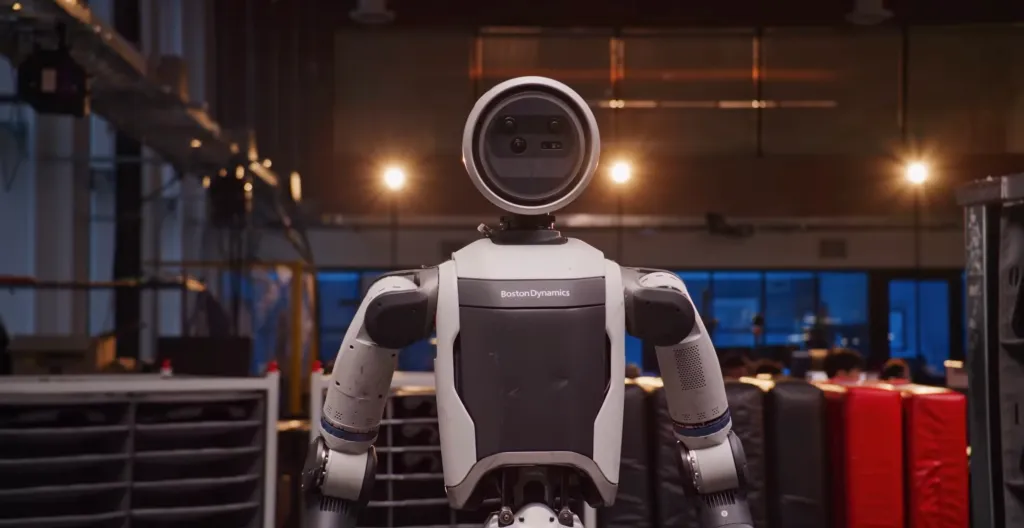 A humanoid robot from Boston Dynamics at the CES 2026 tech conference.