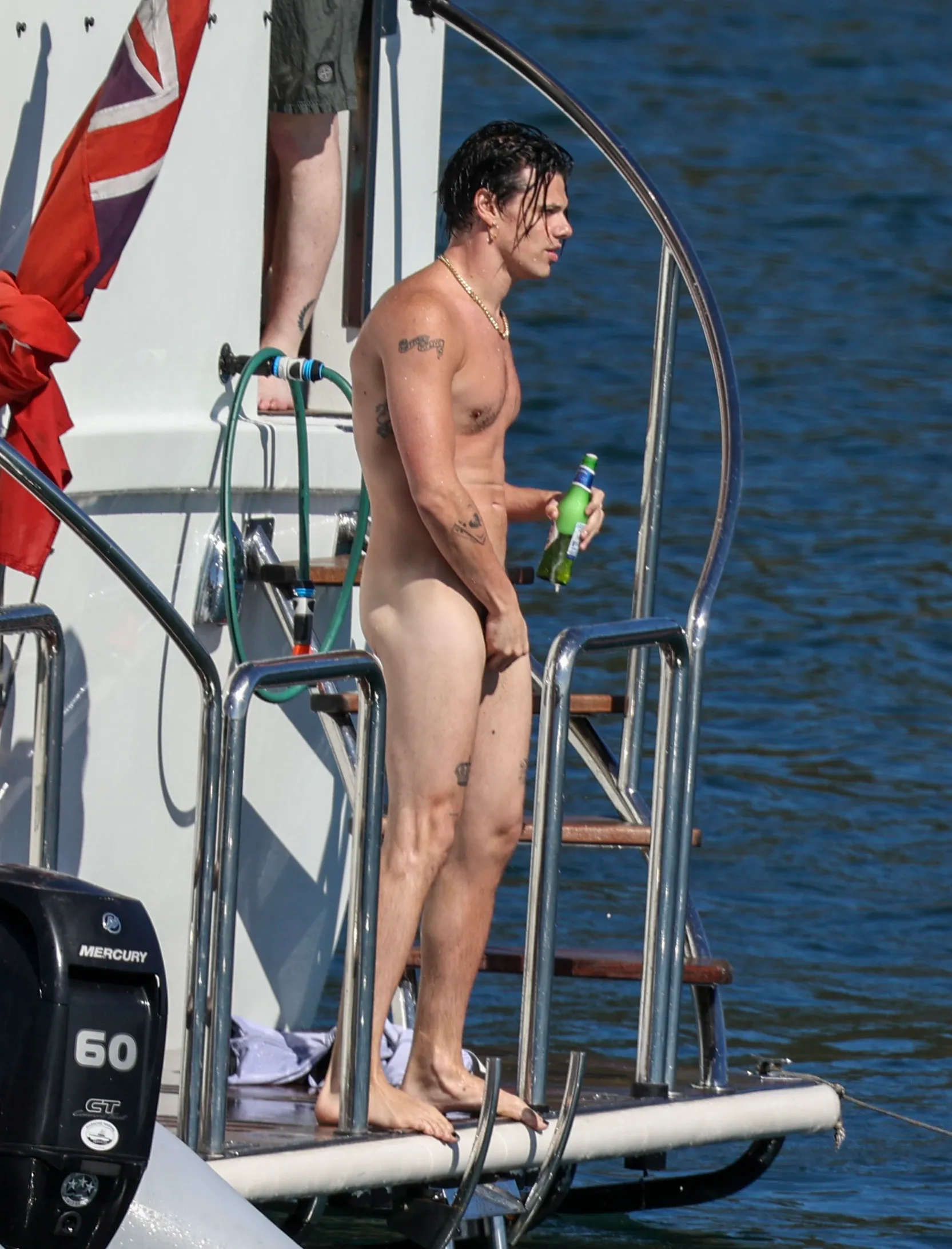 Yungblud on a yacht in Sydney.