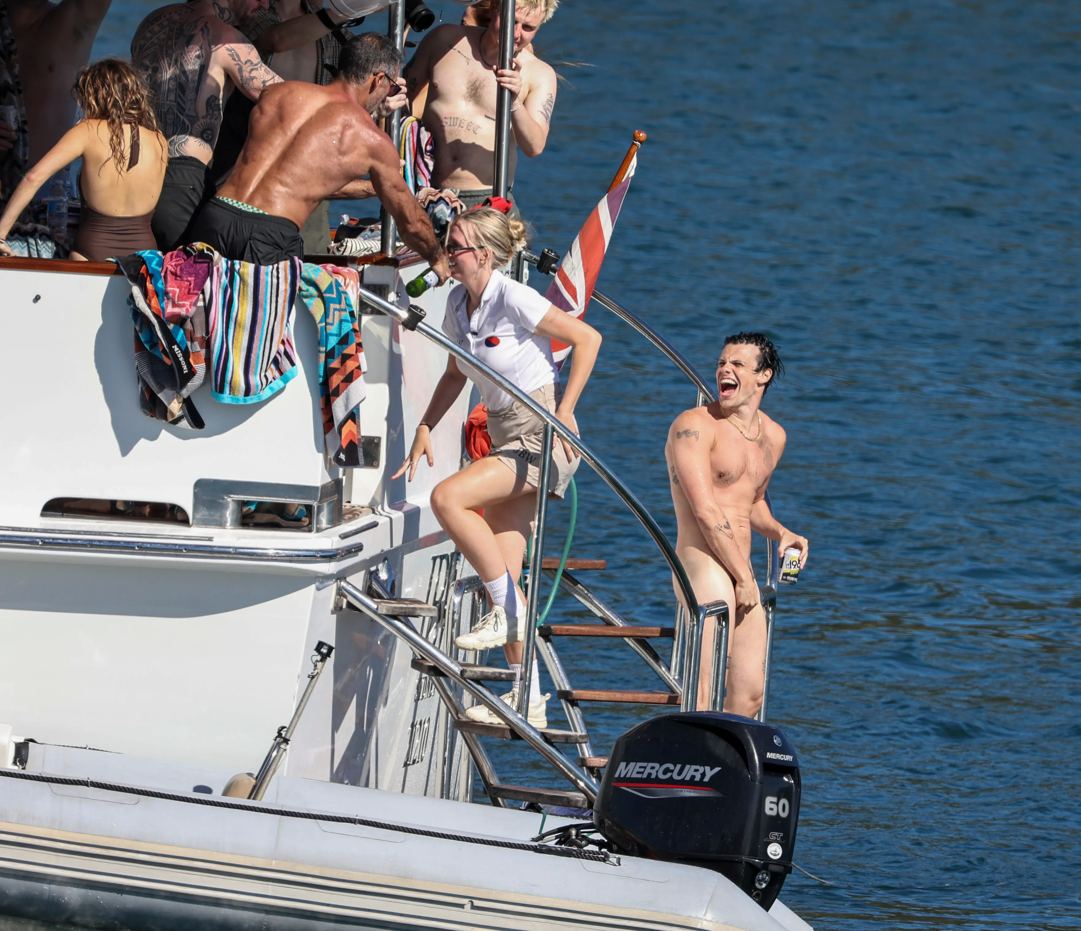 Yungblud on a yacht in Sydney.