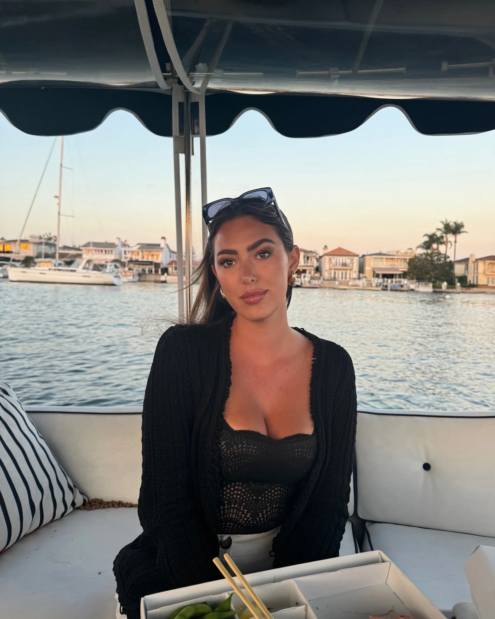 Samantha Leonard on a boat.