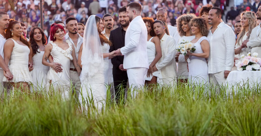 In Bad Bunny’s Halftime Show, a Real Wedding With 70,000 Guests