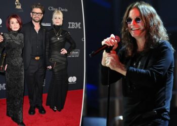 Sharon Osbourne supported by kids Jack and Kelly at pre-Grammys 2026 gala ahead of Ozzy tribute