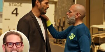 Bald Jonah Hill is unrecognizable as he shows off beard and slim figure in new movie with Keanu Reeves