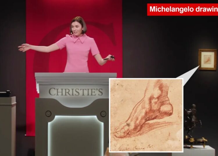 Heel yeah! Tiny drawing of man’s foot by Michelangelo fetches toe-curling $27M at auction 