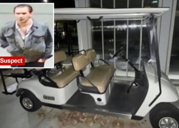 Slickly dressed bandit wanted for stealing $15K golf cart from Christian school