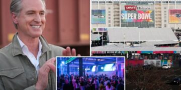 Gavin Newsom ducks into private Super Bowl bash, tries to keep a low profile