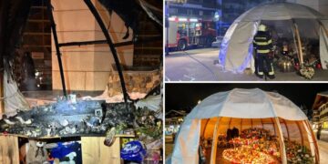 Memorial honoring 41 victims of Swiss New Year’s Eve nightclub fire destroyed in early-morning blaze