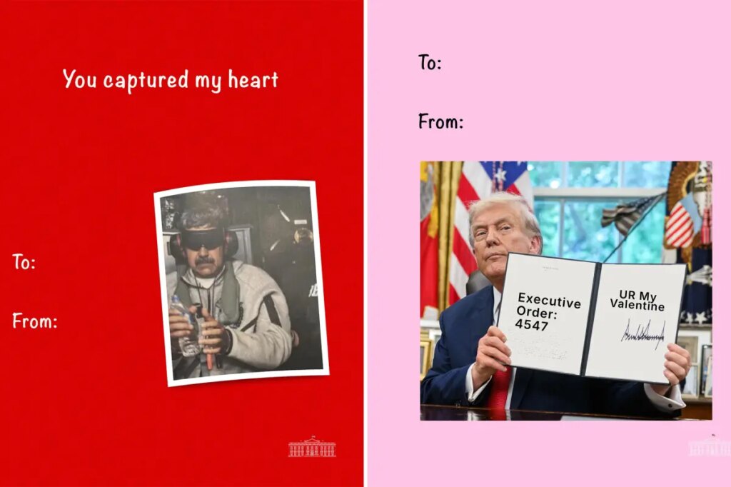 White House unveils cheeky Valentine’s Day cards featuring Maduro, Rubio and the shutdown sombrero: ‘You captured my heart’ 