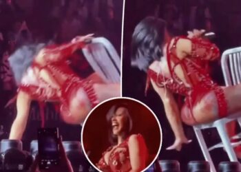 Cardi B suffers gnarly fall off chair during ‘Little Miss Drama’ tour