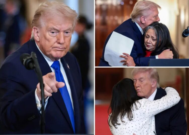 Hugs and tears at ‘Angel Family’ ceremony as Trump pays tribute to victims of migrant crime