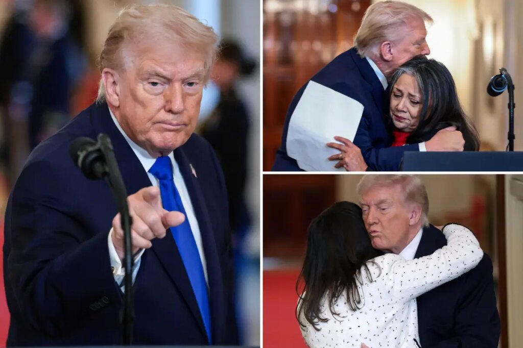 Hugs and tears at ‘Angel Family’ ceremony as Trump pays tribute to victims of migrant crime