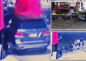 Shocking video shows driver plowing into flower stand in DTLA