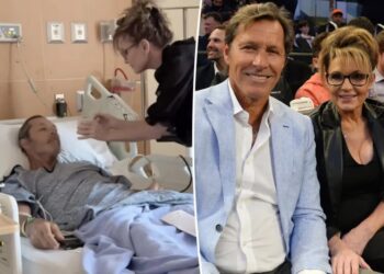 Sarah Palin feeds boyfriend Ron Duguay in hospital bed as he continues to fight cancer