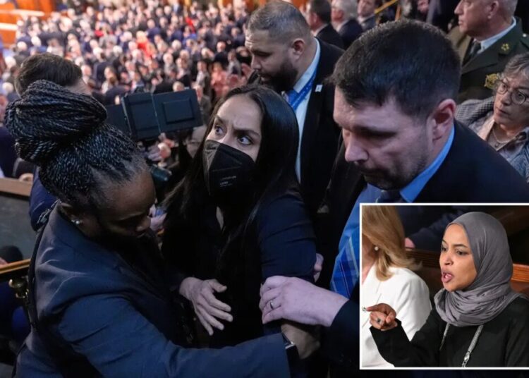 Rep. Ilhan Omar claims State of the Union guest was ‘forcibly removed’ and arrested for standing during Trump’s address