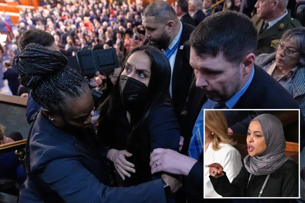 Rep. Ilhan Omar claims State of the Union guest was ‘forcibly removed’ and arrested for standing during Trump’s address