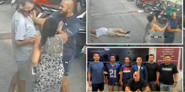 Horrific moment gangster kills tourist with a karate chop