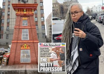 Nutty professor who held machete to Post reporter’s neck rambles about ‘violent fascists’  in defense of her $407K taxpayer-funded artwork