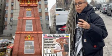 Nutty professor who held machete to Post reporter’s neck rambles about ‘violent fascists’  in defense of her $407K taxpayer-funded artwork