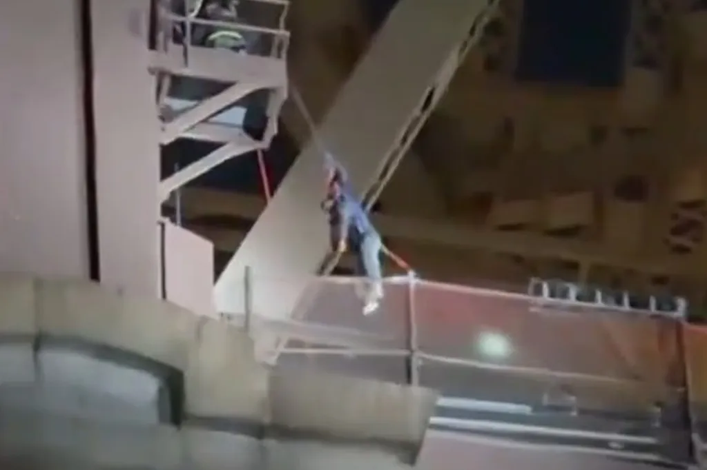 A 16-year-old boy dangles off the Queensboro Bridge after falling 50 feet down during a TikTok stunt on Feb. 16, 2026.