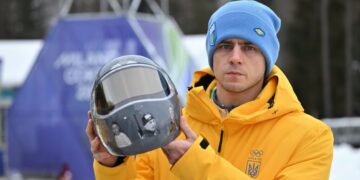 Winter Olympics Photo of the Day: Disqualified for a ‘Helmet of Remembrance’