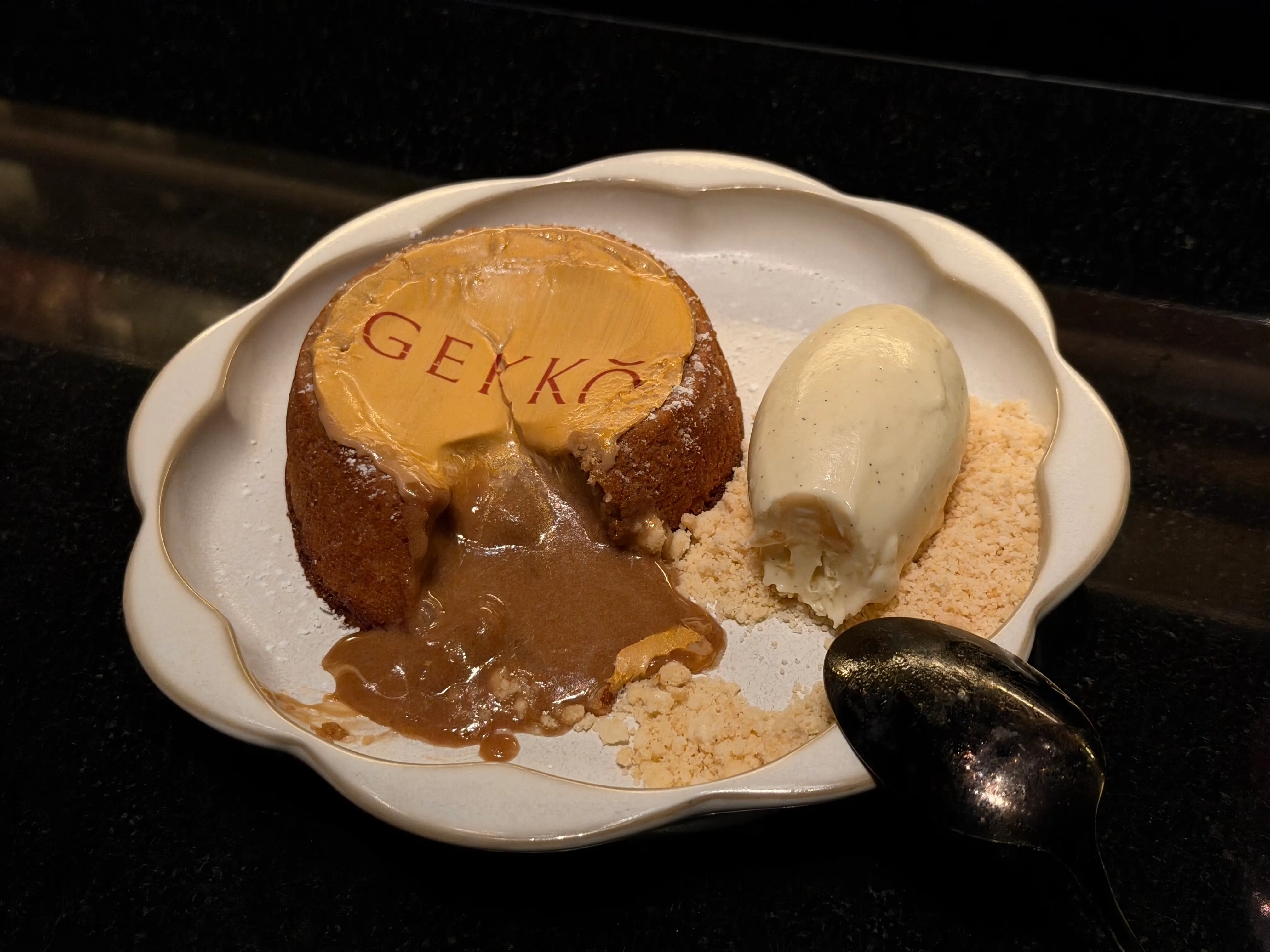 Dessert bite at Bad Bunny's Gekko restaurant in Miami